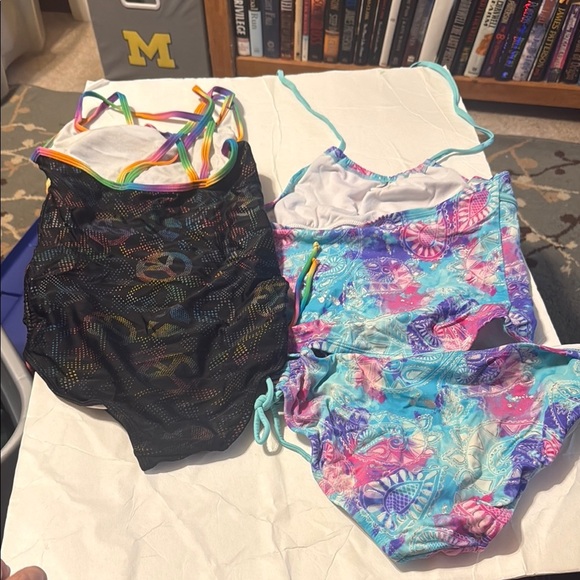 Colorful Kids One Piece Swimsuit Set - Picture 2 of 6